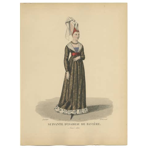 Hand-Colored Portrait of a Lady-in-Waiting to Isabeau of Bavaria, 1420 (1900)