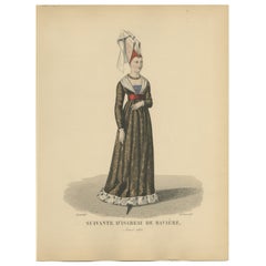 Handkoloriertes Porträt einer Hofdame von Isabeau von Bayern, 1420 (1900)