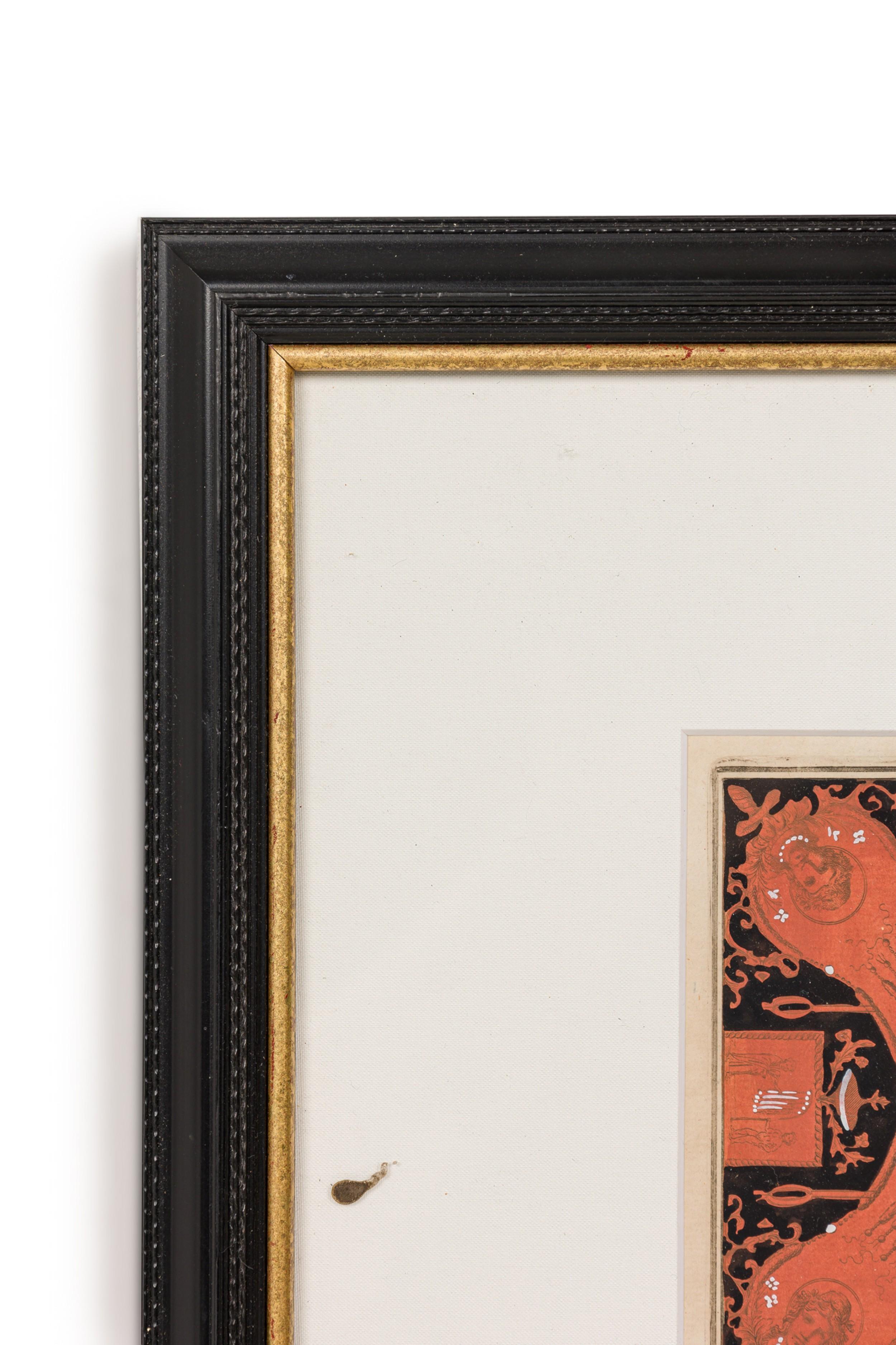 Neoclassical Hand Colored Print 19th For Sale