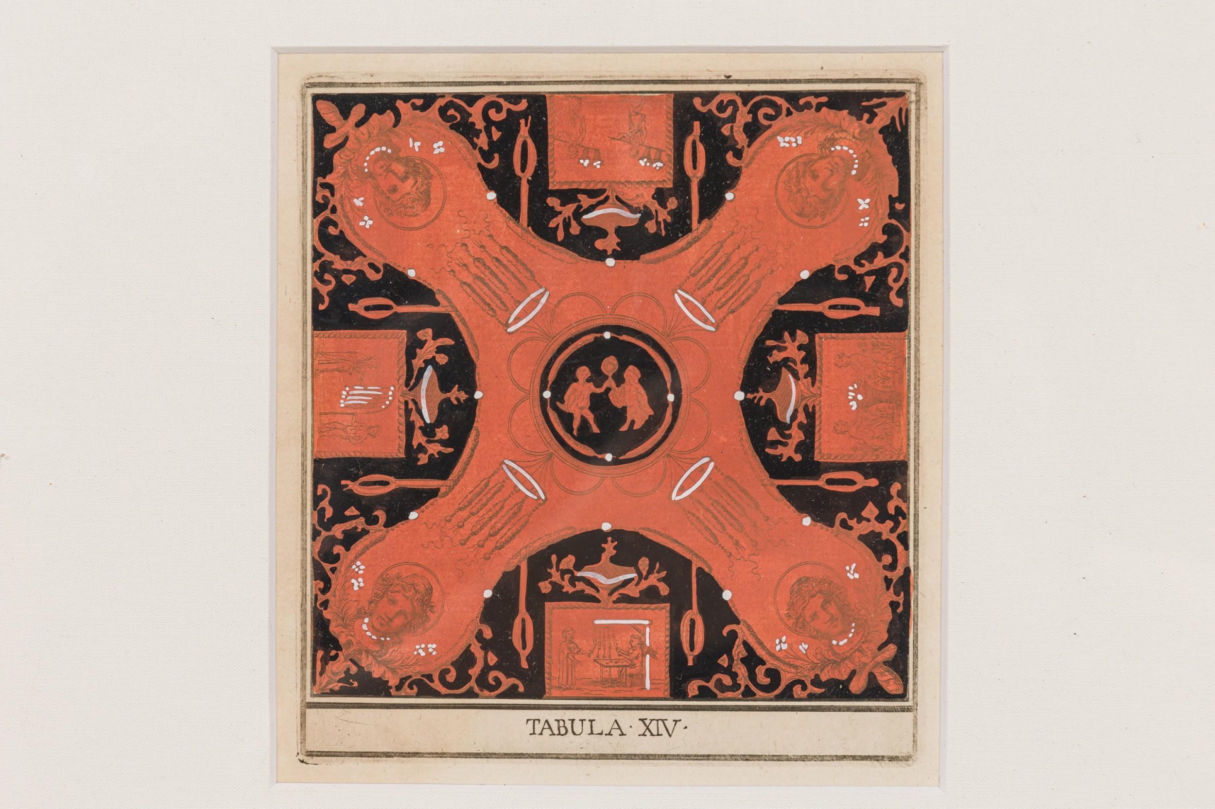 Italian Hand Colored Print 19th For Sale