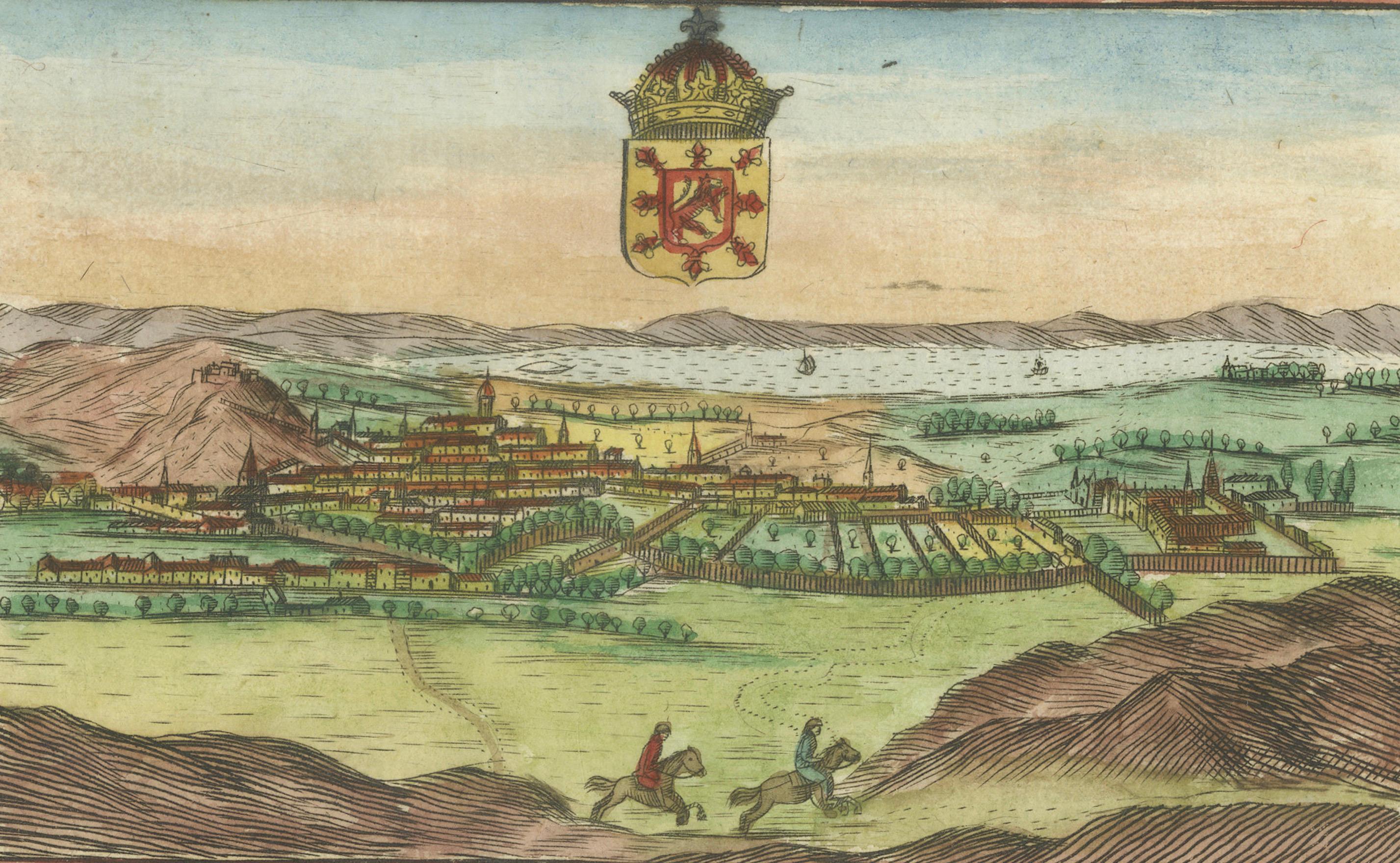 Handkolorierte Ansicht von Edinburgh, Italien, um 1700 - 