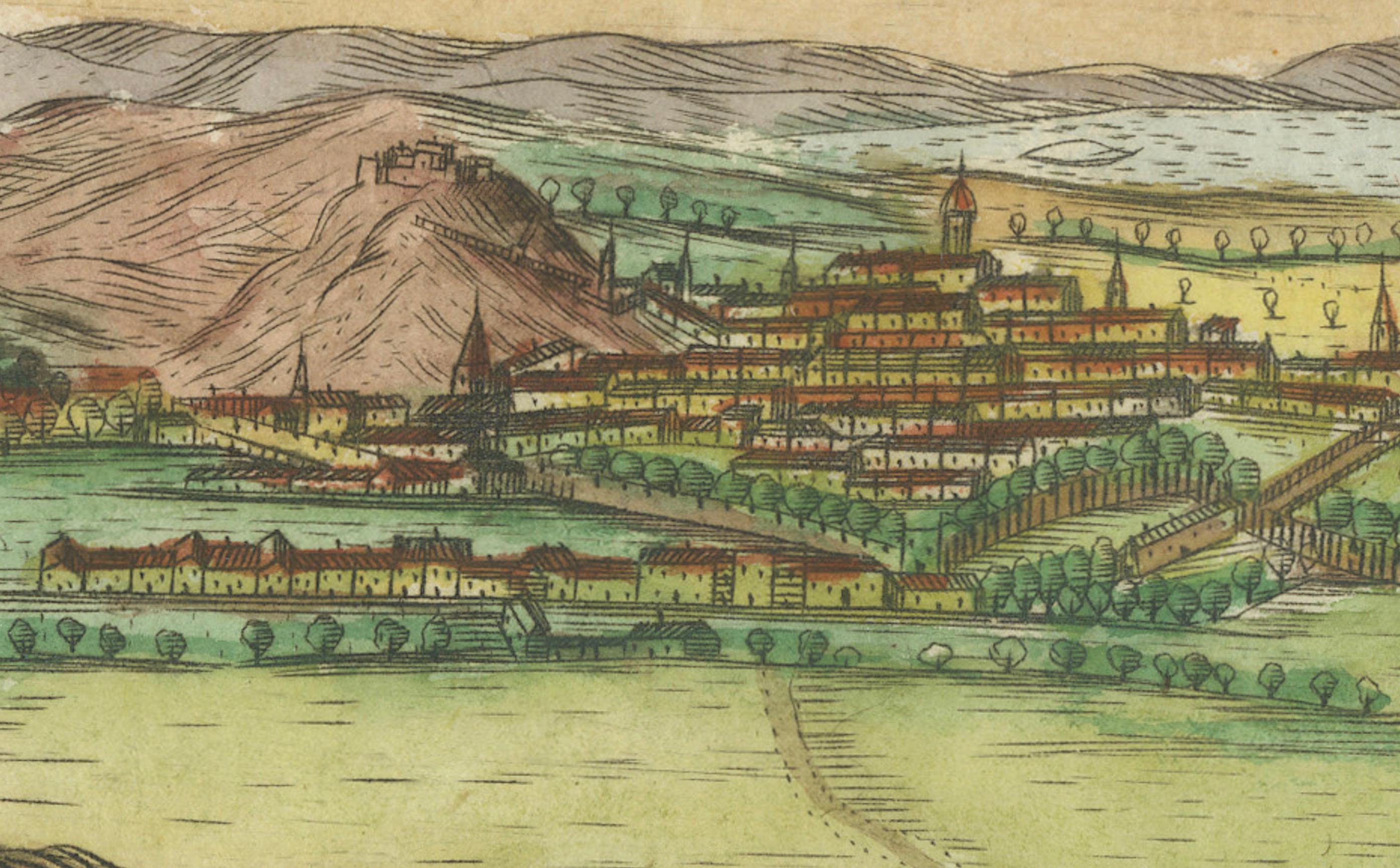 Handkolorierte Ansicht von Edinburgh, Italien, um 1700 - 