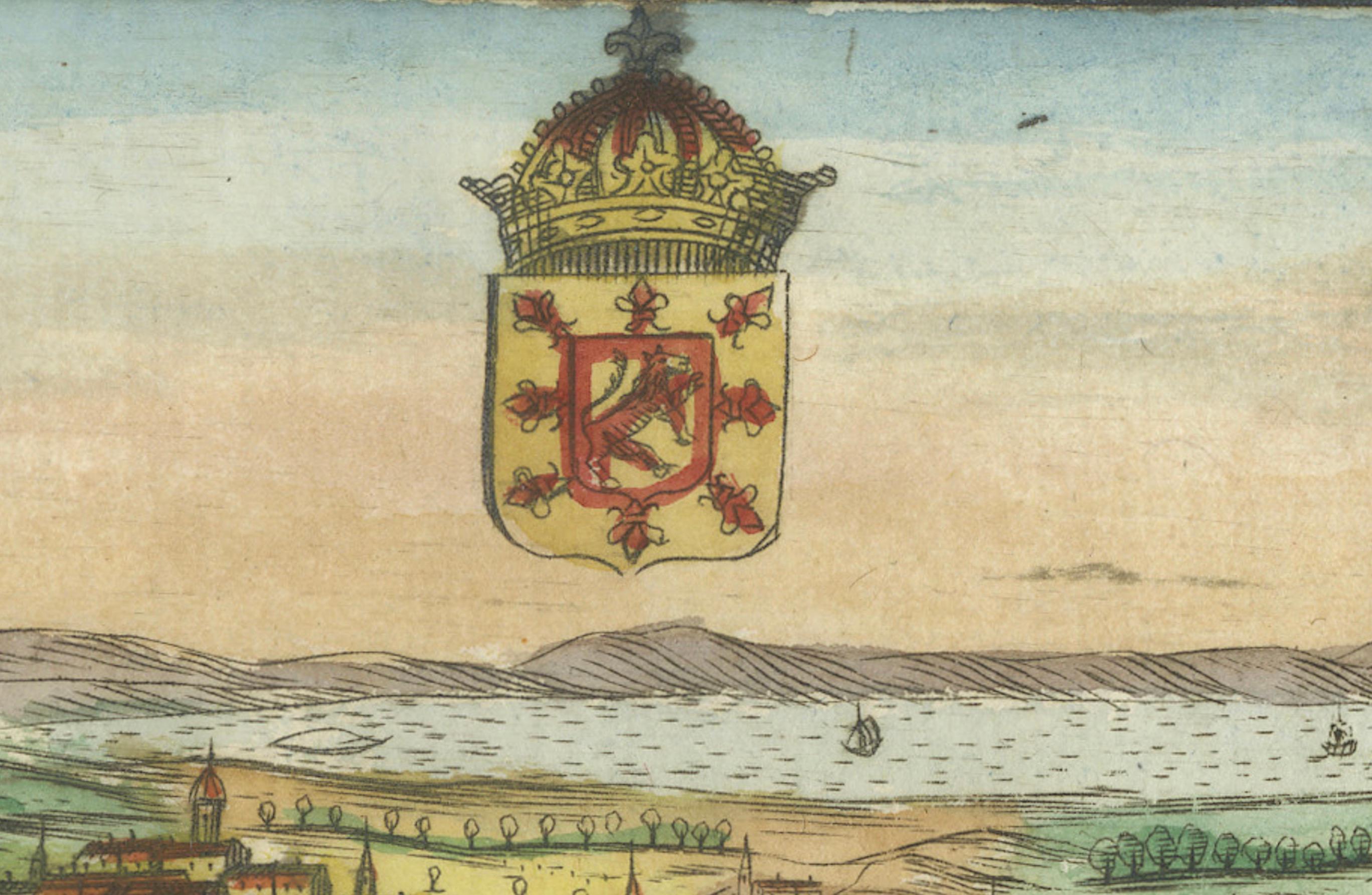 Handkolorierte Ansicht von Edinburgh, Italien, um 1700 - 