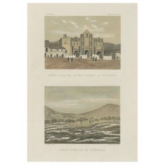 Antique Hand-colored Views of Cajamarca – Santa Catalina Church & Thermal Springs, 1865