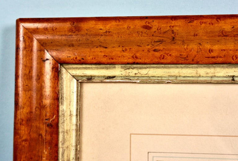 Hand Colored Wood Engraving of Princeton University in Period Maple