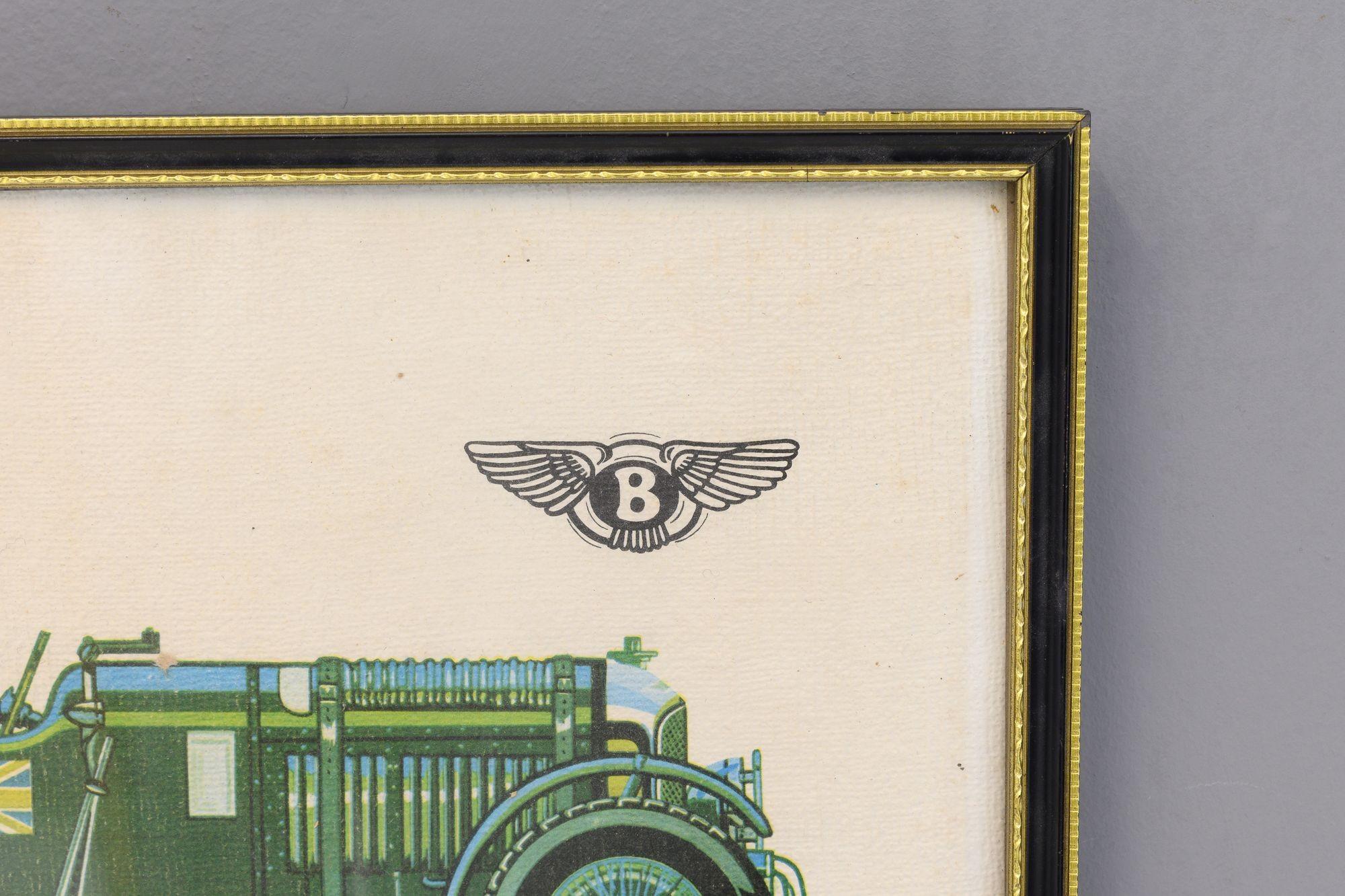 Hand Coloured Bentley Print In Good Condition For Sale In London, England