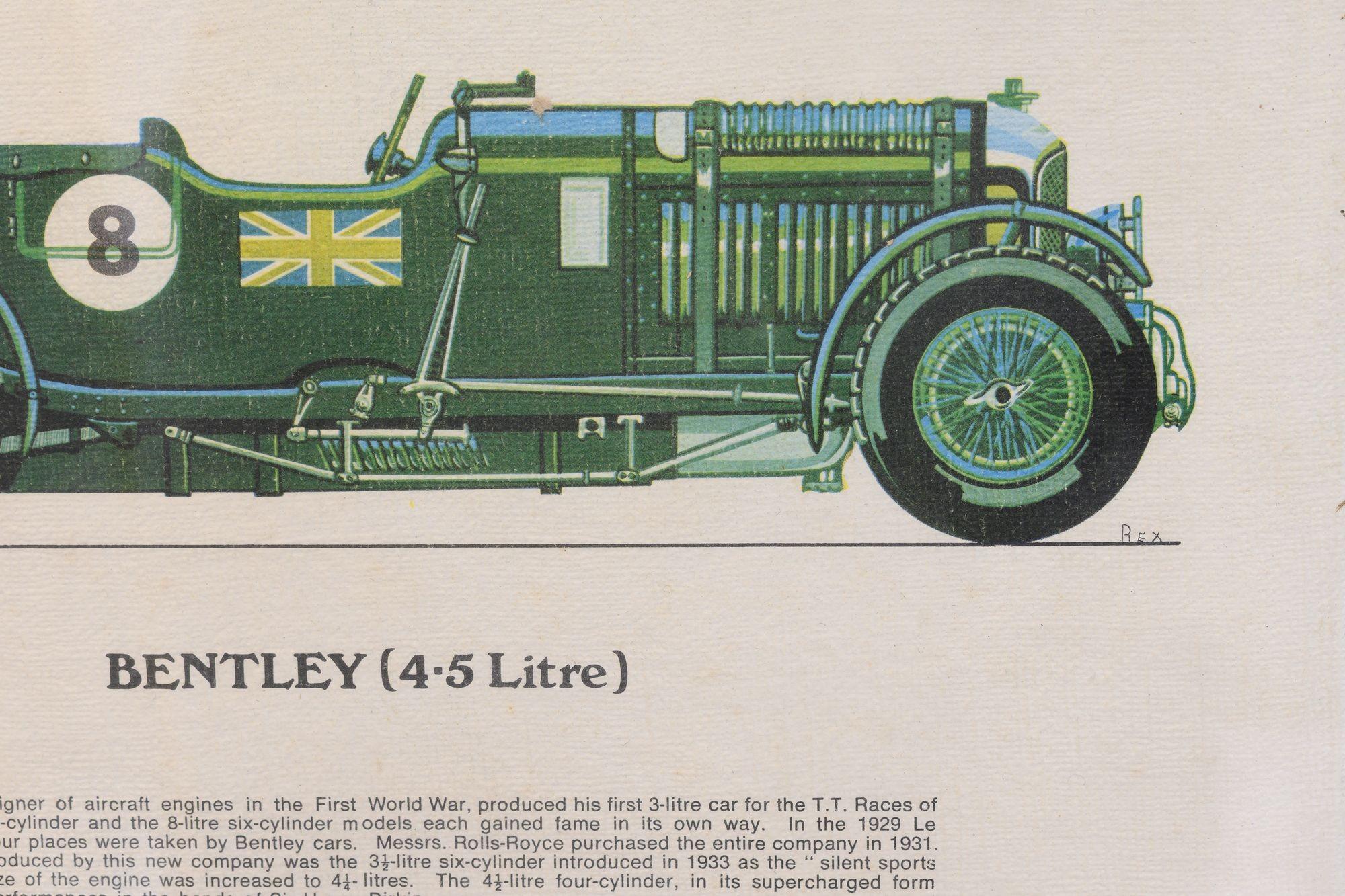 Mid-20th Century Hand Coloured Bentley Print For Sale