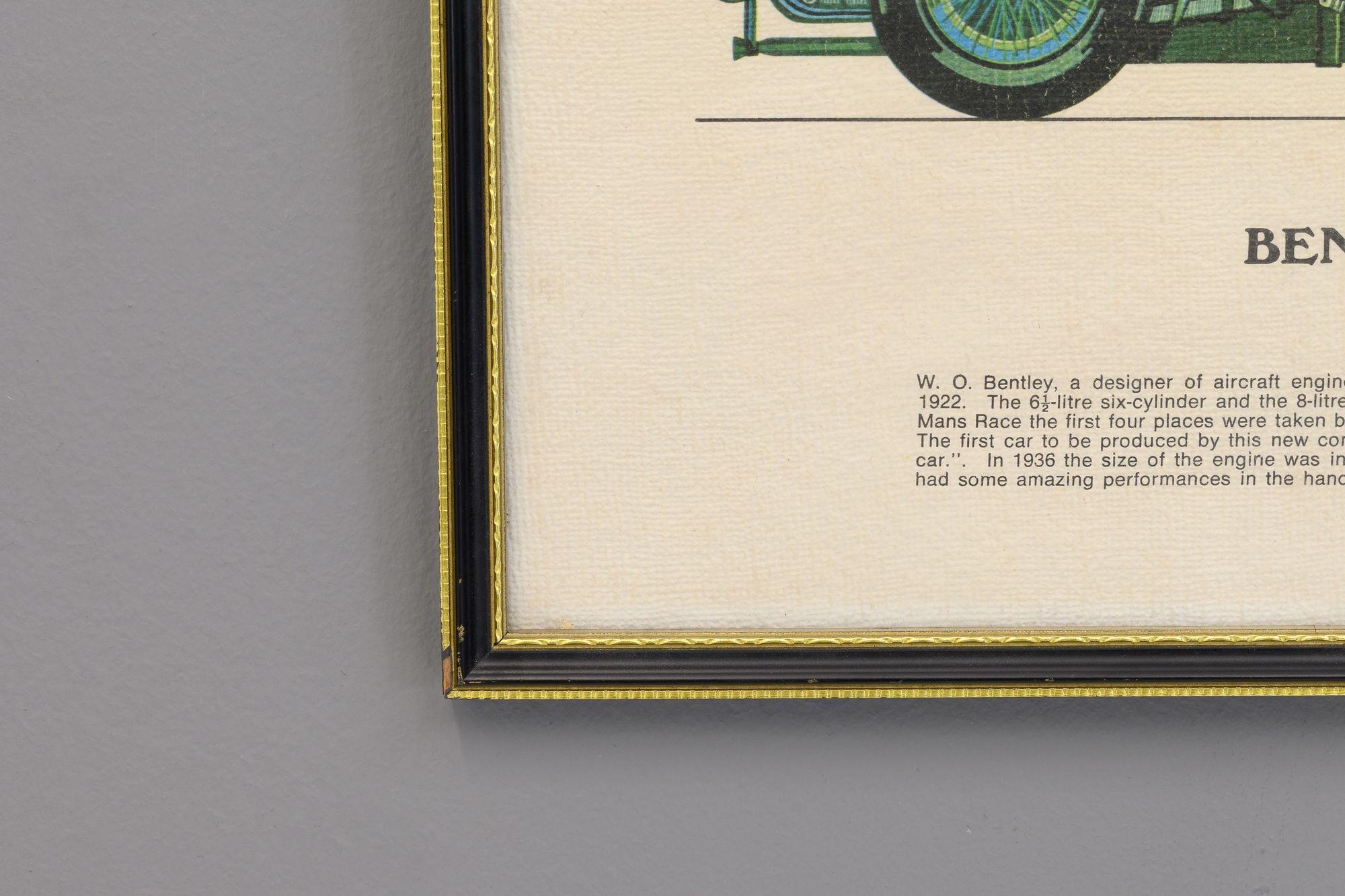 Paper Hand Coloured Bentley Print For Sale