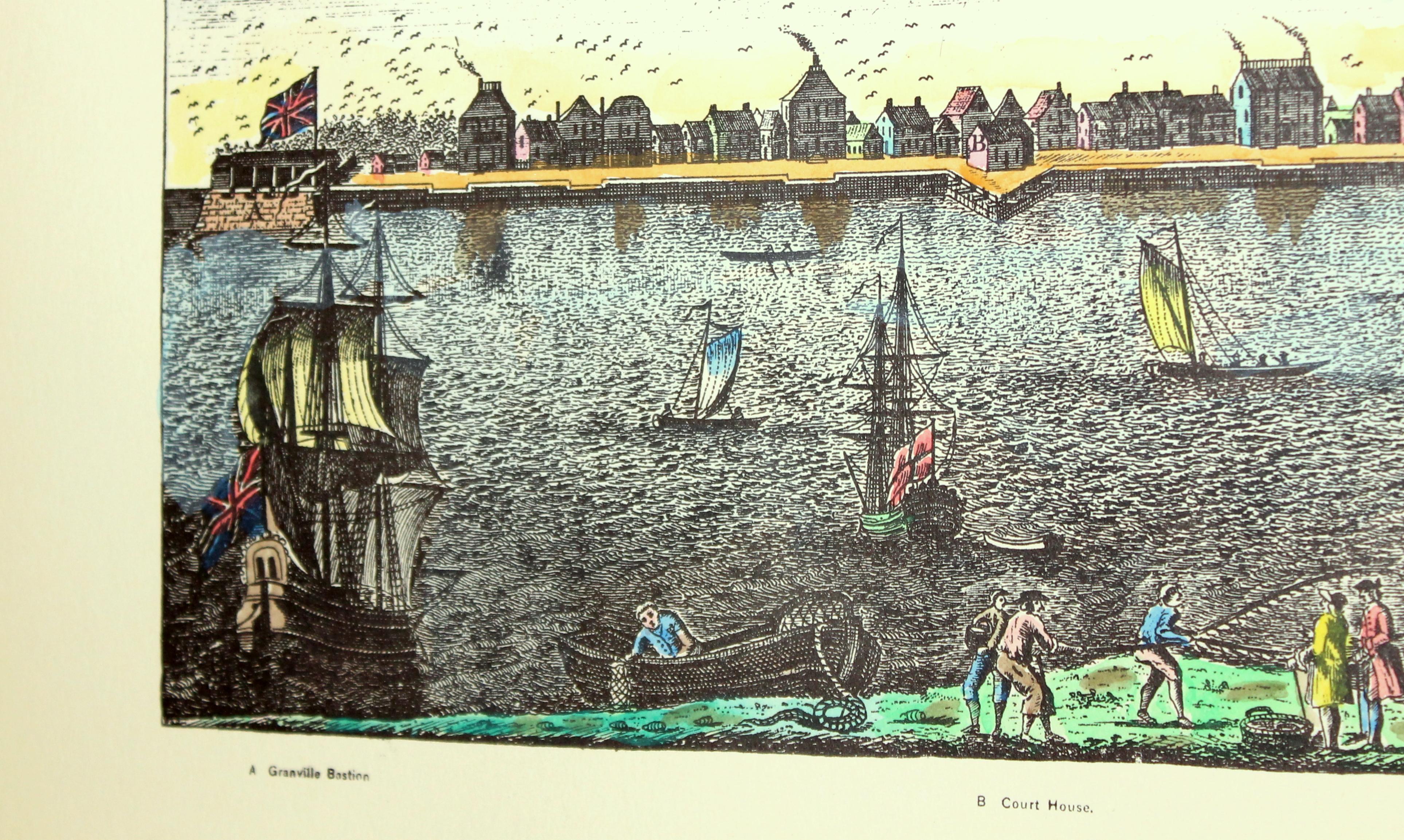 20th Century Hand Coloured Reprod, Print, Exact Prospect of Charlestown, the Metropolis of SC For Sale