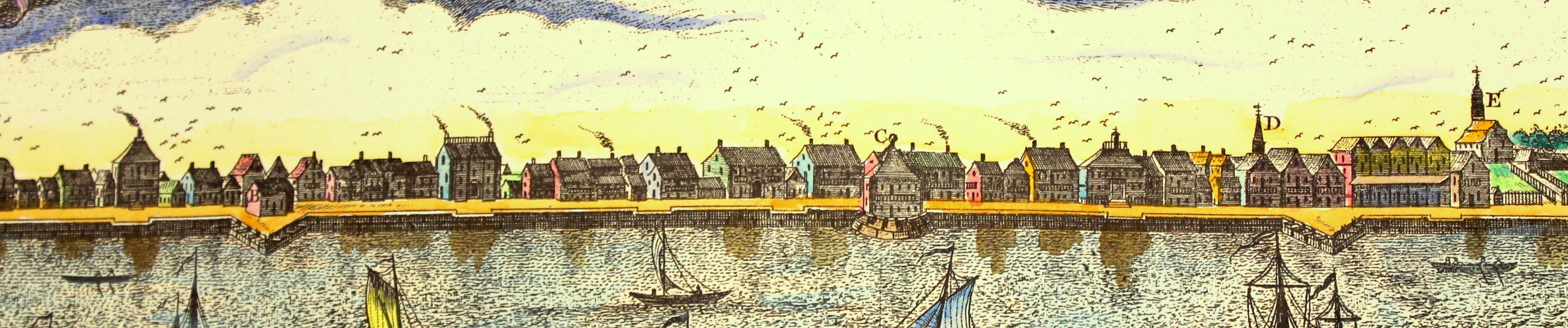 Hand Coloured Reprod, Print, Exact Prospect of Charlestown, the Metropolis of SC For Sale 1