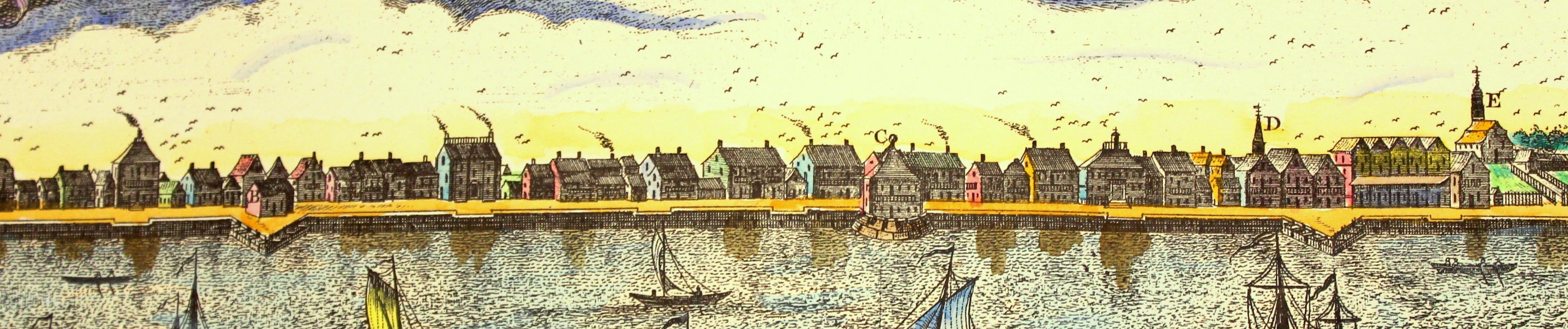 Handkoloriertes Reprod, Druck, genaue Prospekte von Charlestown, der Metropolis von SC im Angebot 4