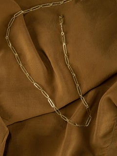 Hand Crafted 14 Karat Gold Twisted Wire Chain Link Necklace by Mon Pilar 16IN