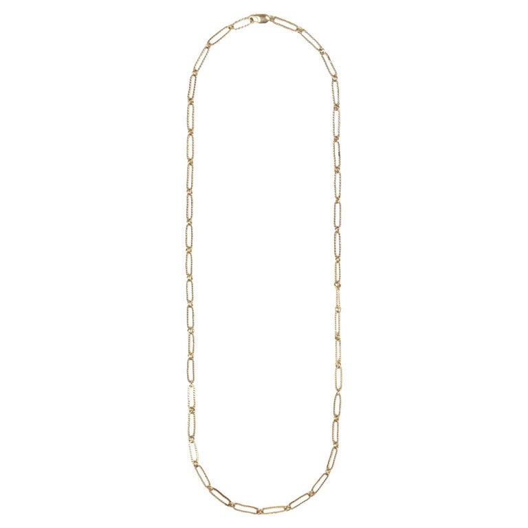 Hand Crafted 14 Karat Gold Twisted Wire Chain Link Necklace by Mon