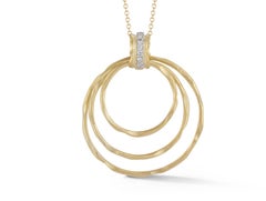Handcrafted 14 Karat Yellow Gold Cascading Circles Pendant
