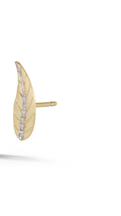 Handcrafted 14 Karat Yellow Gold Climber Leaf Earrings