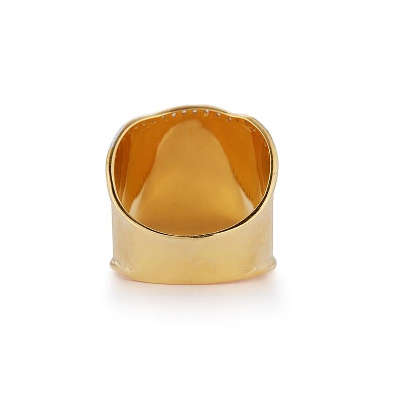 For Sale:  Hand-Crafted 14 Karat Yellow Gold Cuff Ring 4