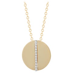 Hand-Crafted 14 Karat Yellow Gold Dainty Round-Shaped Pendant