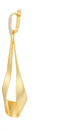 Handcrafted 14 Karat Yellow Gold Drop Earrings