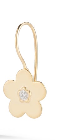 Handgefertigte Blumenohrringe aus 14 Karat Gelbgold