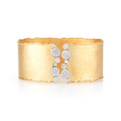 Handcrafted 14 Karat Yellow Gold Hammered Cuff Bracelet