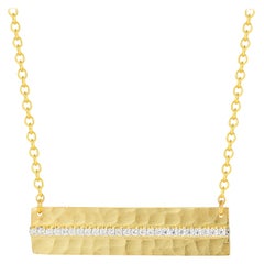 Handcrafted 14 Karat Yellow Gold Hammered East-to-West Necklace