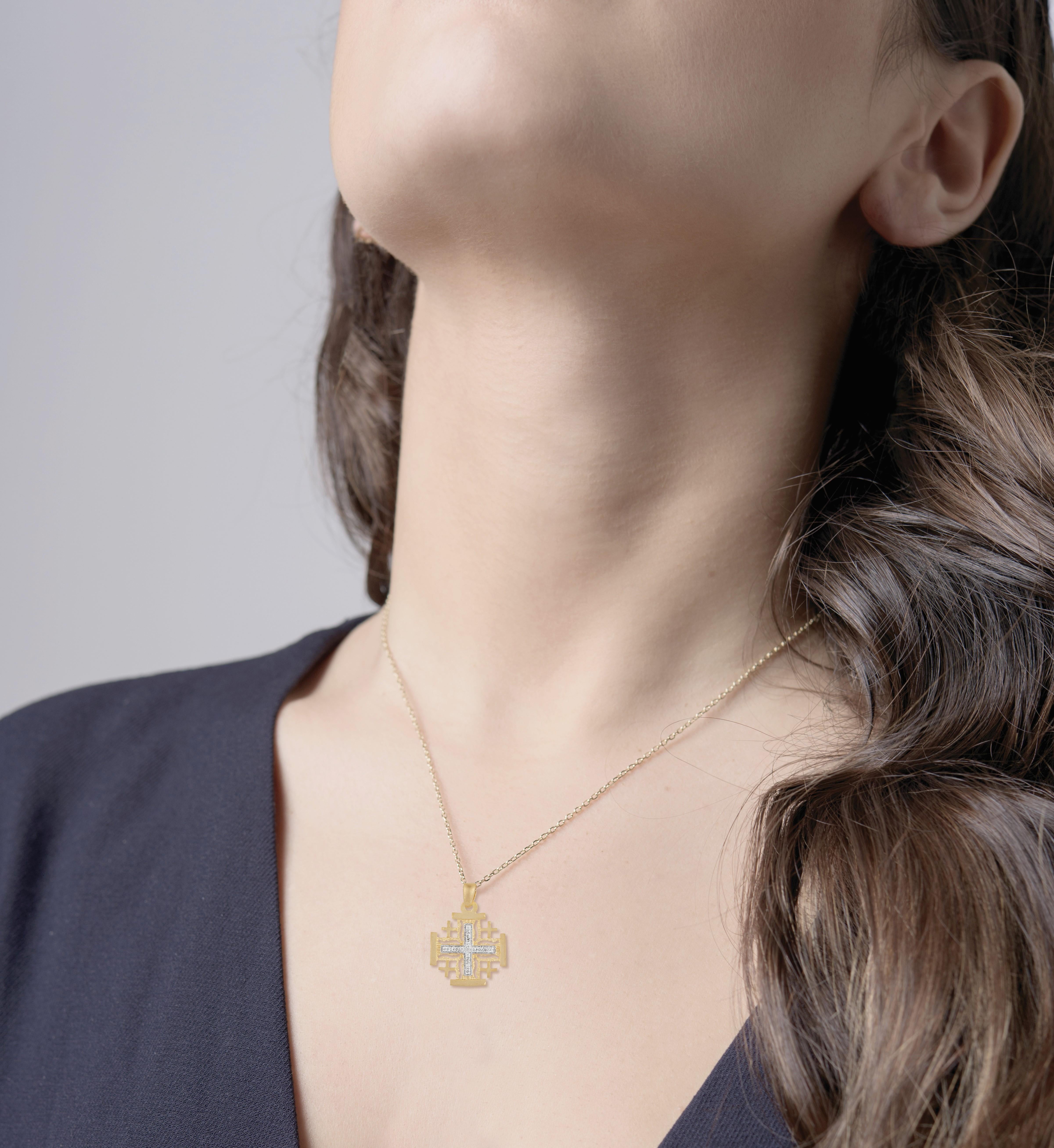 jerusalem cross necklace gold