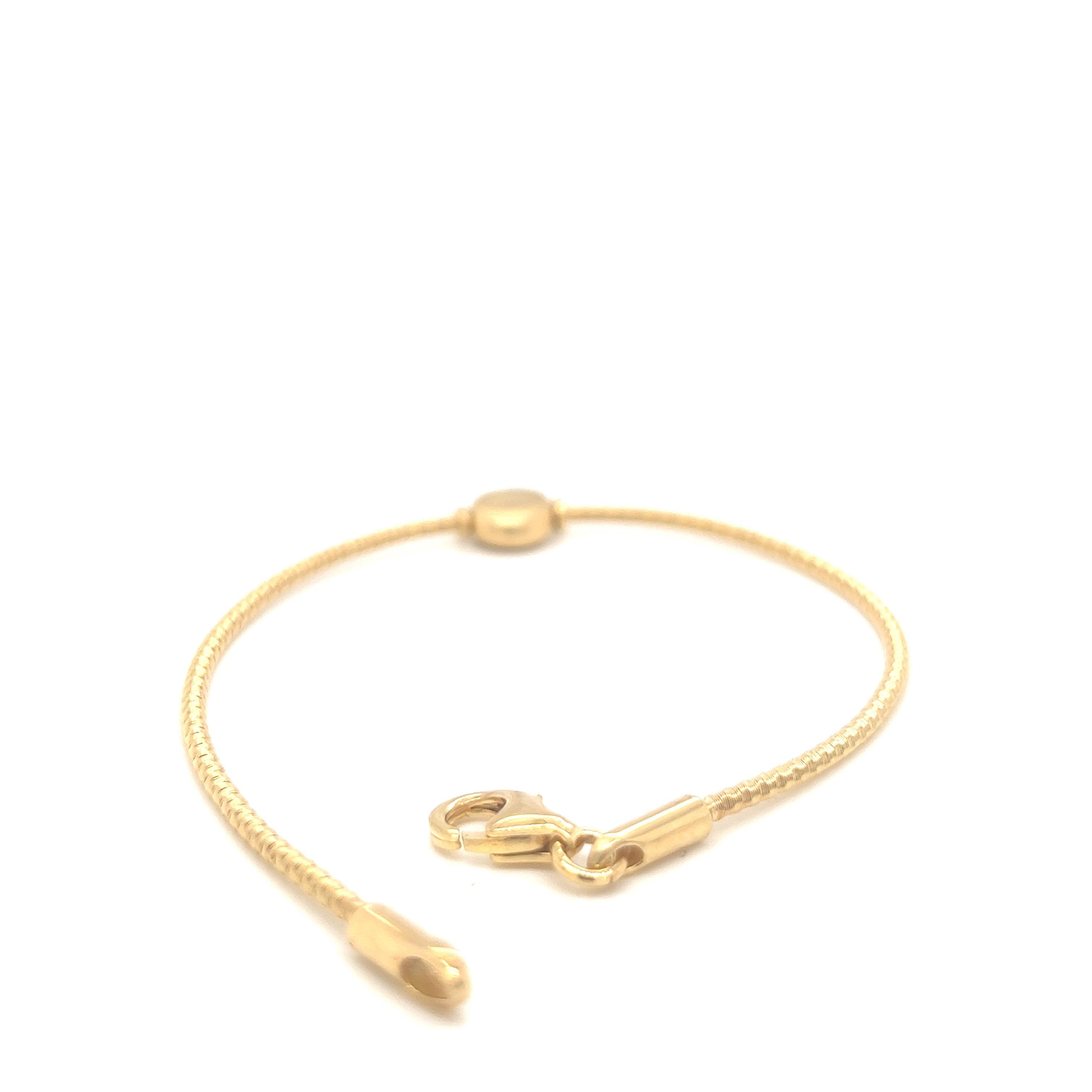 Bracelet en maille d'or jaune 14 carats fait à la main Pour femmes en vente