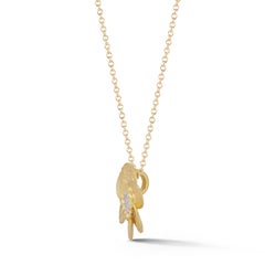 Handcrafted 14 Karat Yellow Gold Mixed-Finish Daisy Pendant