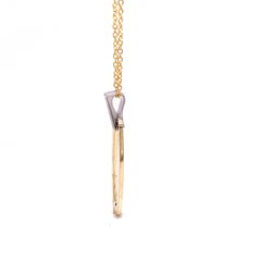 Handcrafted 14 Karat Yellow Gold Open Oval Pendant