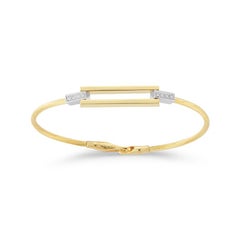 Handcrafted 14 Karat Yellow Gold Open Rectangle Wire Bracelet
