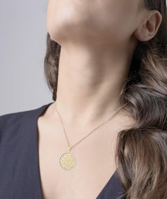 Handcrafted 14 Karat Yellow Gold "Shema Yisrael" Blessing Pendant