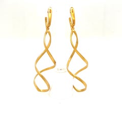 Hand-Crafted 14 Karat Yellow Gold Spiral Earrings