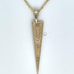 Hand-Crafted 14K Gold 0.04 ct. tw. Triangle Pendant