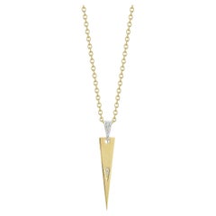 Hand-Crafted 14K Gold 0.04 ct. tw. Triangle Pendant