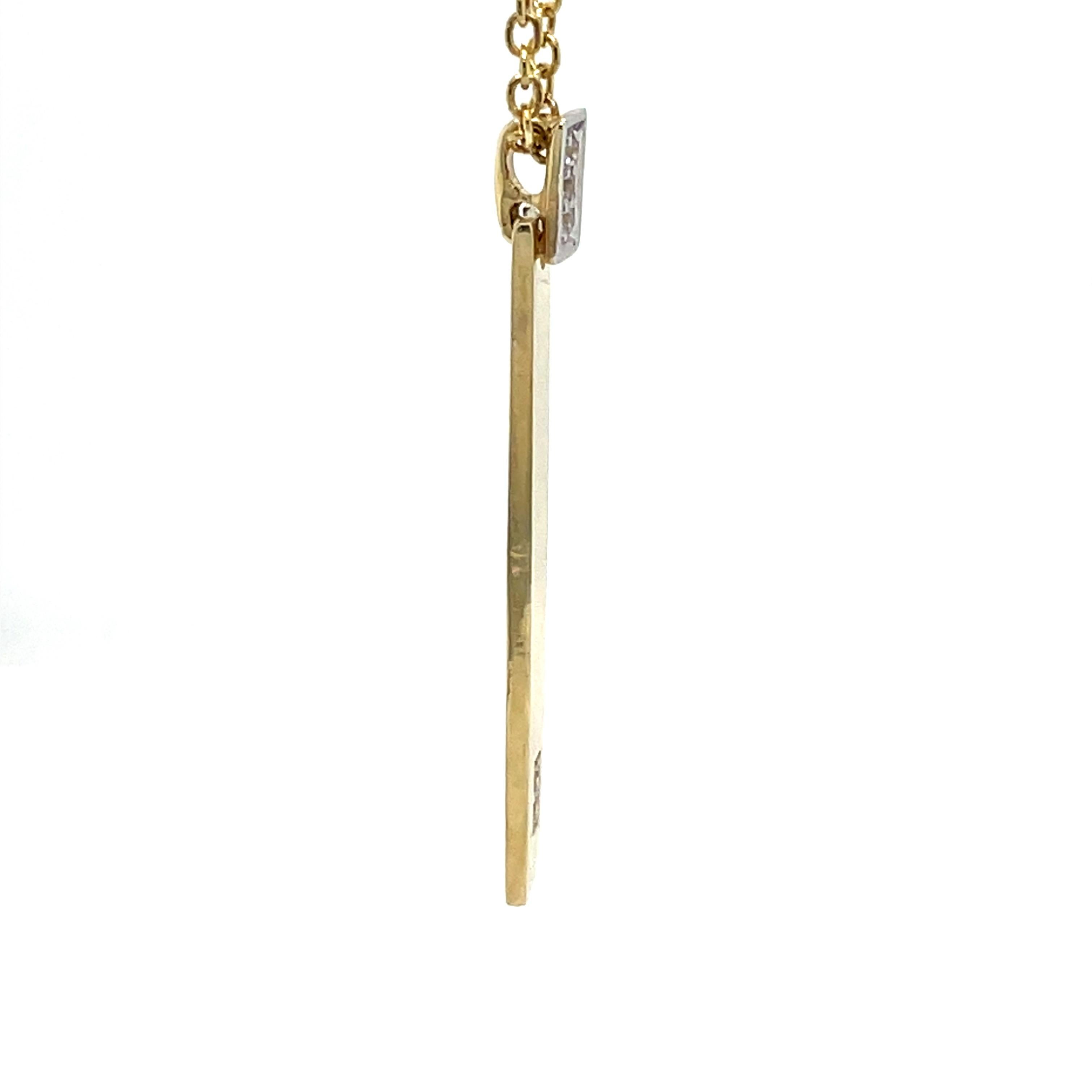 Taille ronde Or 14 carats fait main 0,05 carat tw. Sticks Pendentif Slide en vente
