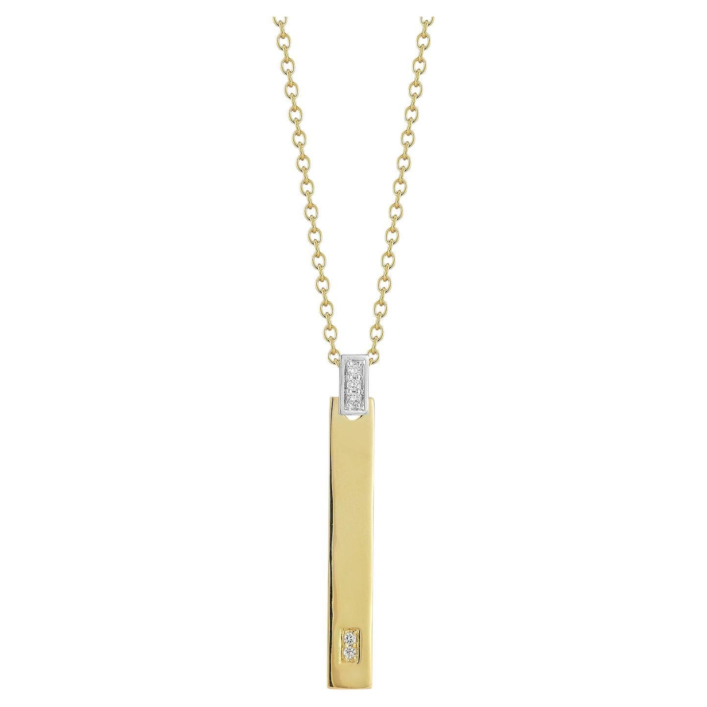 Hand-Crafted 14K Gold 0.05 ct. tw. Stick Pendant Slide