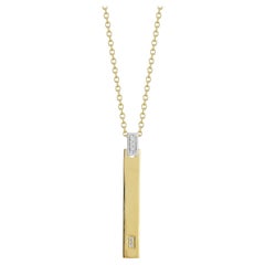 Handgefertigtes 14K Gold 0.05 ct. tw. Stick Anhänger Slide