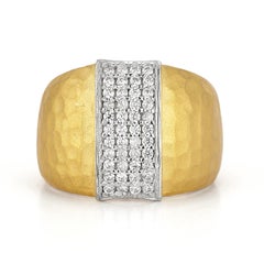 Hand-Crafted 14K Gold 0.33 ct. tw. Domed Hammered Ring