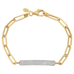 Hand-Crafted 14K Gold 0.40 ct. tw. Open Link ID Bar Bracelet