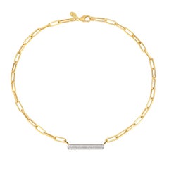 Hand-Crafted 14K Gold 0.40 ct. tw. Paper-Clip Open Link Necklace