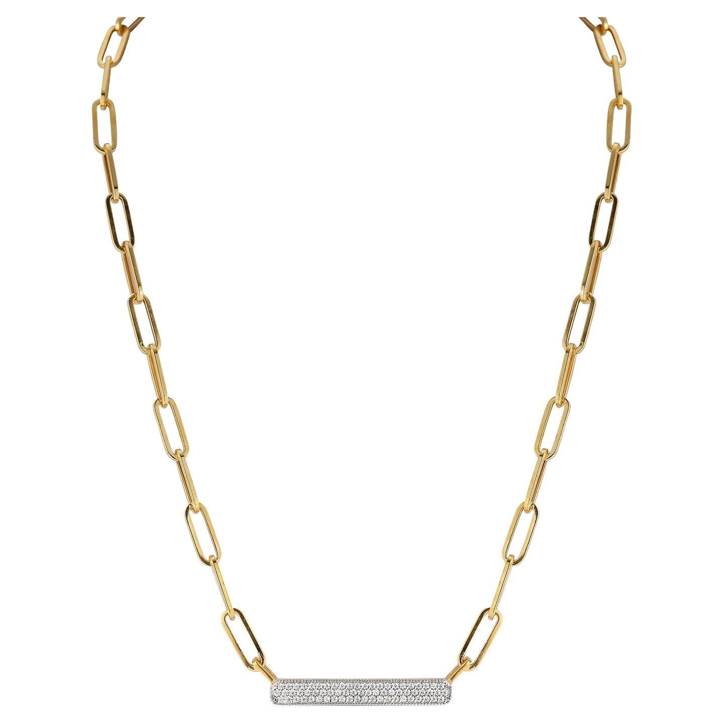 Hand-Crafted 14K Gold 0.40 ct. tw. Paper-Clip Open Link Necklace