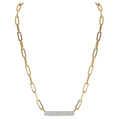 Hand-Crafted 14K Gold 0.40 ct. tw. Paper-Clip Open Link Necklace
