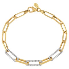 Hand-Crafted 14K Gold 0.43 ct. tw. Open Link Bracelet