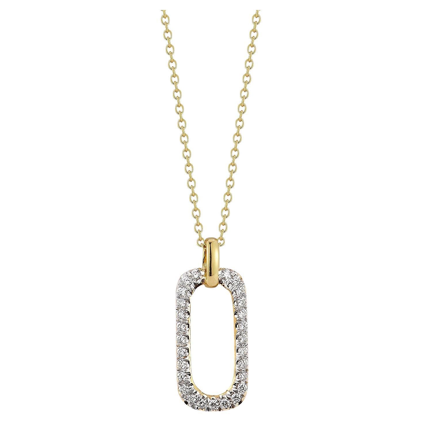 Hand-Crafted 14K Gold 0.50 ct. tw. Open Diamond Rectangular Pendant