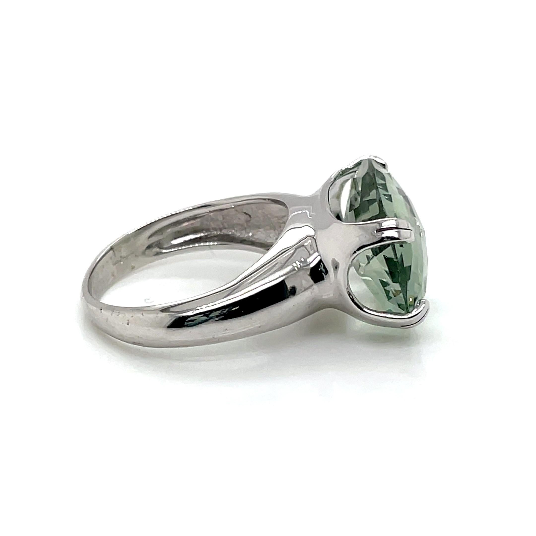 For Sale:  Hand-Crafted 14K Gold 10.7CT Green Amethyst Cocktail Ring 2