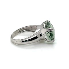 Hand-Crafted 14K Gold 10.7CT Green Amethyst Cocktail Ring