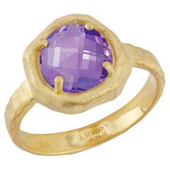 Hand-Crafted 14K Gold 1.75CT Amethyst Cocktail Ring