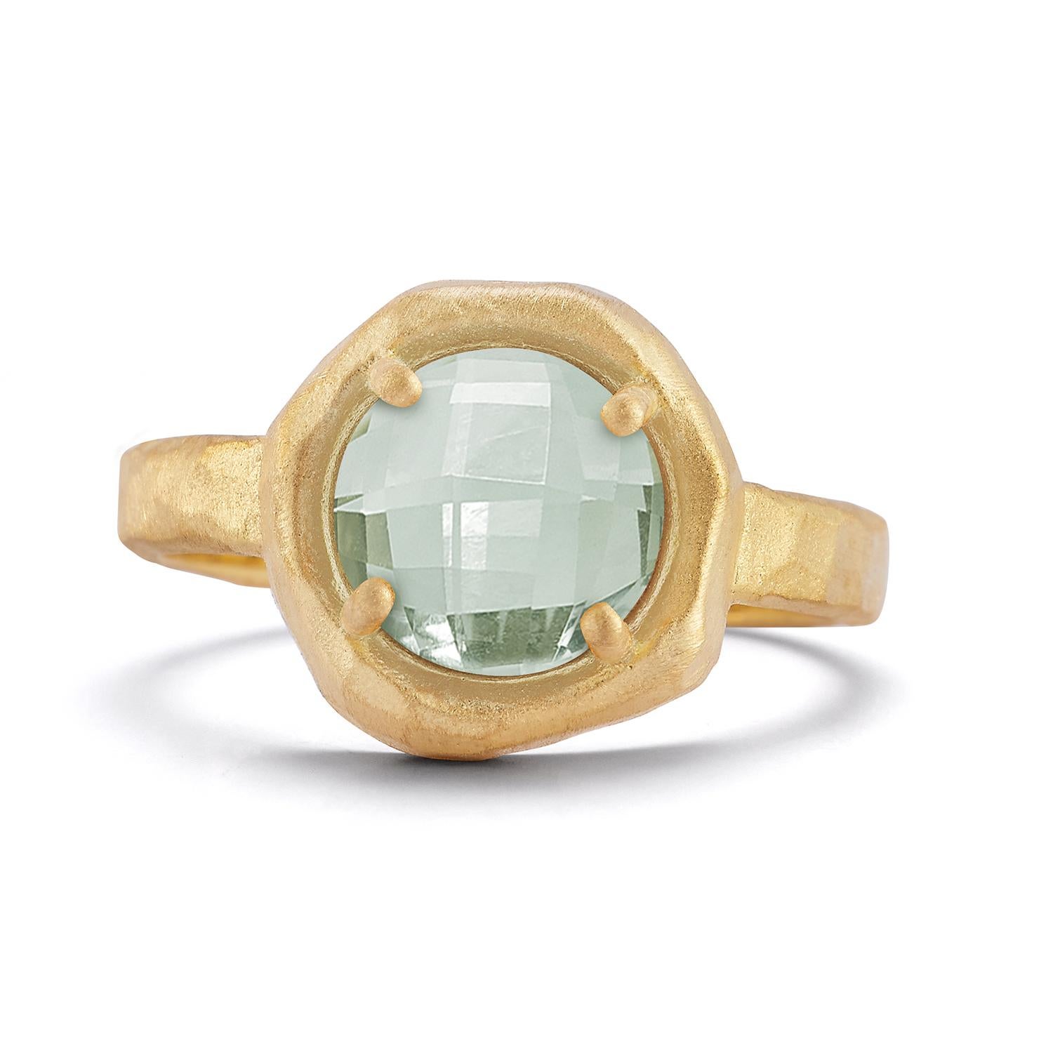 For Sale:  Hand-Crafted 14K Gold 1.75CT Green Amethyst Cocktail Ring 3