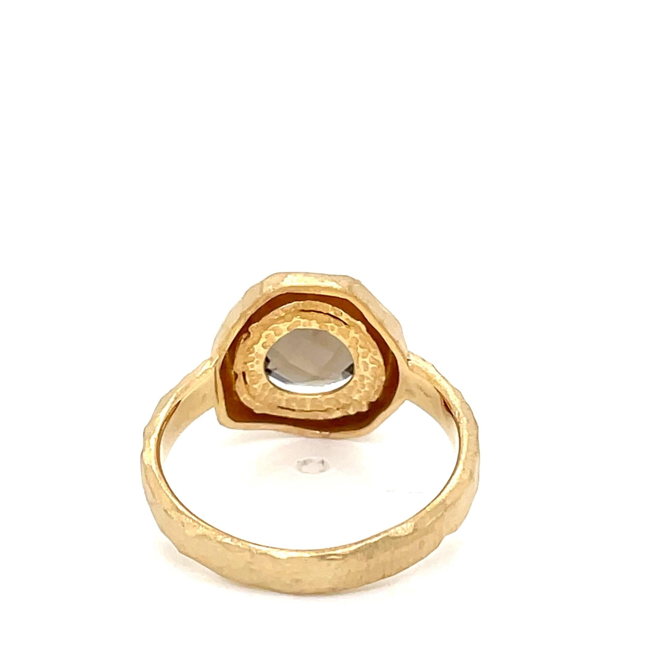 For Sale:  Hand-Crafted 14K Gold 1.75CT Smokey Topaz Cocktail Ring 5