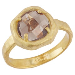Hand-Crafted 14K Gold 1.75CT Smokey Topaz Cocktail Ring